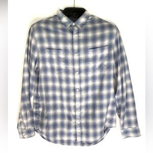 Vince Men's Work Shirt Shadow Plaid Ultra Soft Lightweight L
